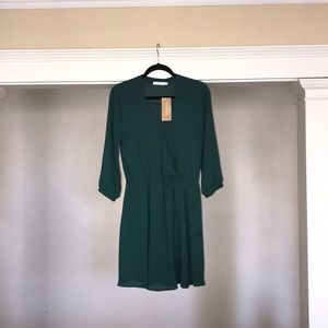 Faux wrap flair skirt dress